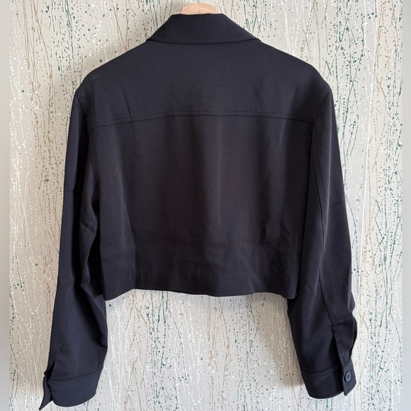 Quince Stretch Crepe Cropped Jacket Black size S - Picture 4 of 6